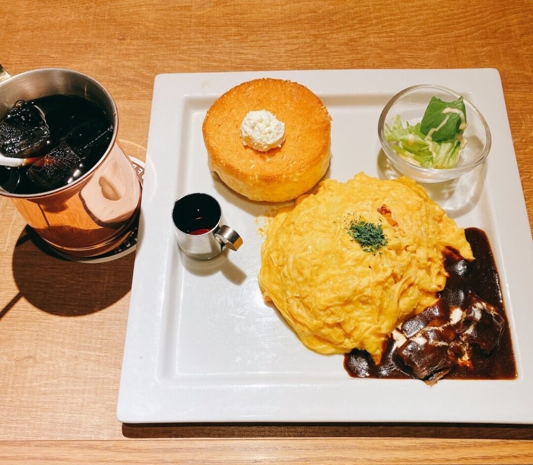 コニワコーヒーたまプラーザのパンケーキプレート