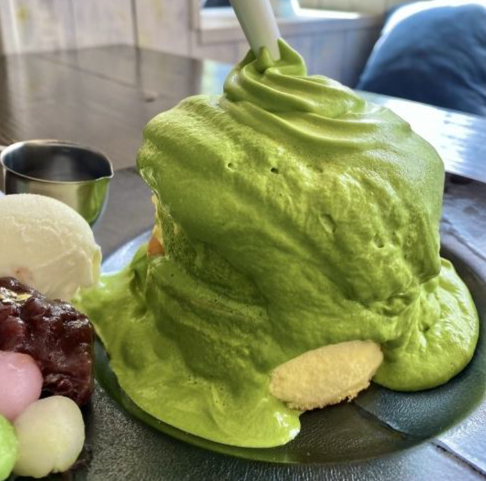 アンジェロカフェの抹茶パンケーキ