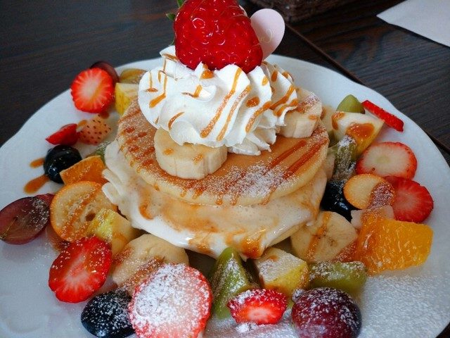 クリームカフェのパンケーキ